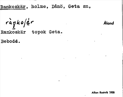 Bild på arkivkortet för arkivposten Rankoskär