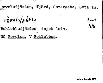 Bild på arkivkortet för arkivposten Revelsfjärden