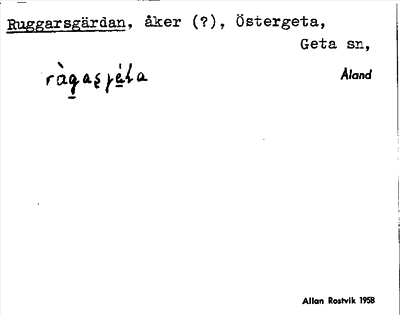 Bild på arkivkortet för arkivposten Ruggarsgärdan