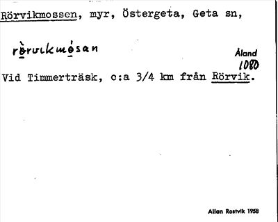 Bild på arkivkortet för arkivposten Rörvikmossen