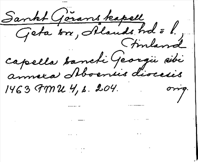 Bild på arkivkortet för arkivposten Sankt Görans kapell