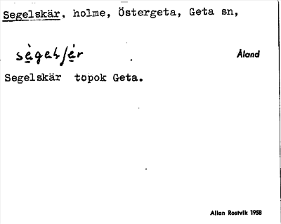 Bild på arkivkortet för arkivposten Segelskär