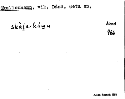 Bild på arkivkortet för arkivposten Skallerhamn
