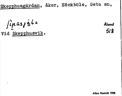 Bild på arkivkortet för arkivposten Skepphusgärdan