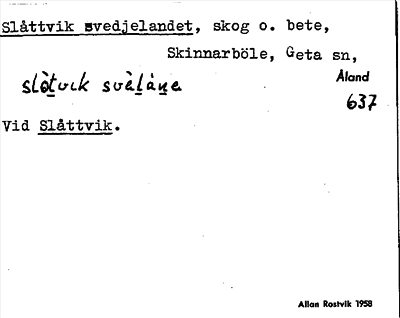 Bild på arkivkortet för arkivposten Slåttvik svedjelandet