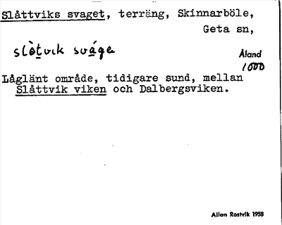 Bild på arkivkortet för arkivposten Slåttviks svaget