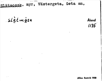 Bild på arkivkortet för arkivposten Slätmosse