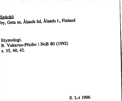 Bild på arkivkortet för arkivposten Snäckö