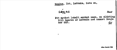 Bild på arkivkortet för arkivposten Sonjas