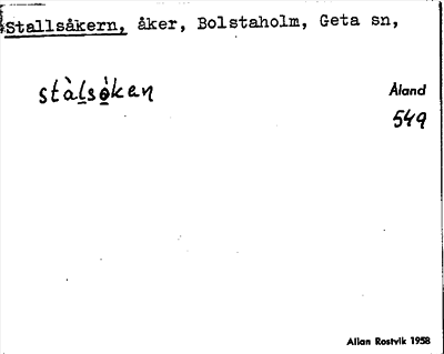 Bild på arkivkortet för arkivposten Stallsåkern