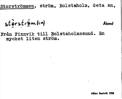 Bild på arkivkortet för arkivposten Storströmmen