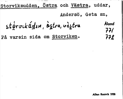 Bild på arkivkortet för arkivposten Storviksudden, Östra och Västra