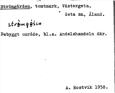 Bild på arkivkortet för arkivposten Strömgården