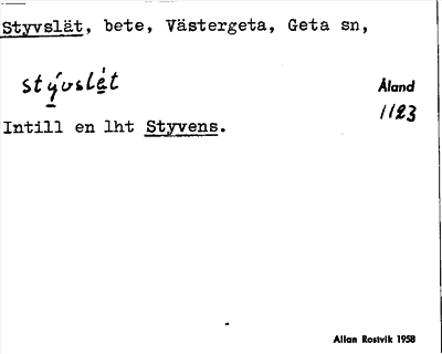Bild på arkivkortet för arkivposten Styvslät