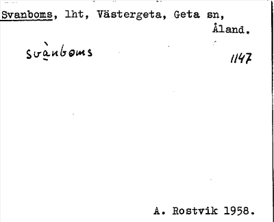 Bild på arkivkortet för arkivposten Svanboms