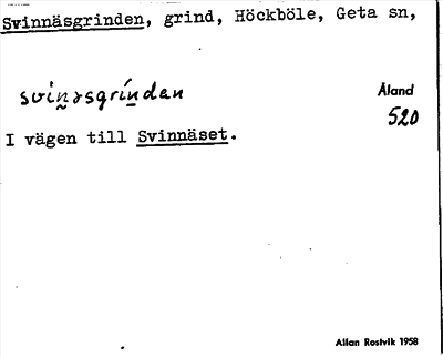 Bild på arkivkortet för arkivposten Svinnäsgrinden