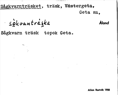 Bild på arkivkortet för arkivposten Sågkvarnträsket