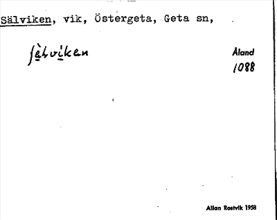 Bild på arkivkortet för arkivposten Sälviken