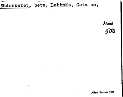 Bild på arkivkortet för arkivposten Söderbetet