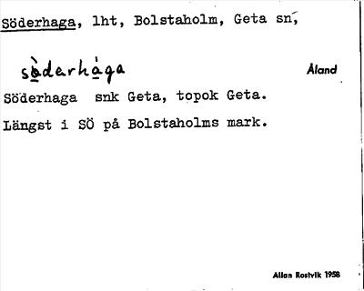 Bild på arkivkortet för arkivposten Söderhaga
