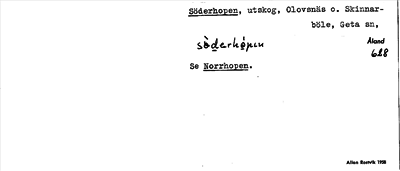 Bild på arkivkortet för arkivposten Söderhopen