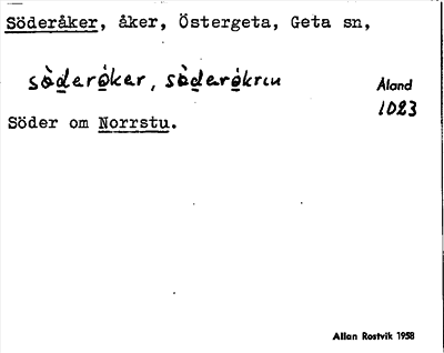 Bild på arkivkortet för arkivposten Söderåker