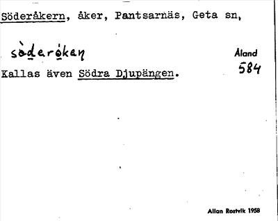 Bild på arkivkortet för arkivposten Söderåkern