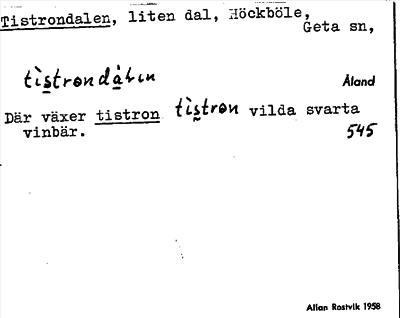 Bild på arkivkortet för arkivposten Tistrondalen