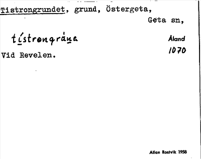 Bild på arkivkortet för arkivposten Tistrongrundet