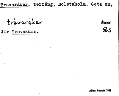 Bild på arkivkortet för arkivposten Travaråker