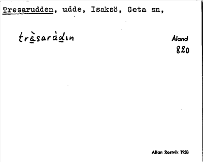 Bild på arkivkortet för arkivposten Tresarudden
