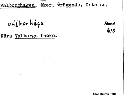 Bild på arkivkortet för arkivposten Valborghagen
