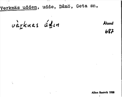 Bild på arkivkortet för arkivposten Verknäs udden