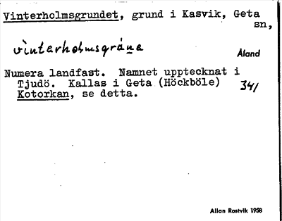 Bild på arkivkortet för arkivposten Vinterholmsgrundet