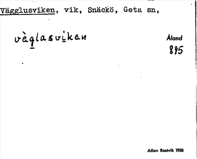Bild på arkivkortet för arkivposten Vägglusviken