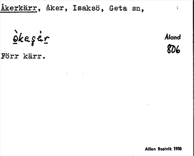 Bild på arkivkortet för arkivposten Åkerkärr