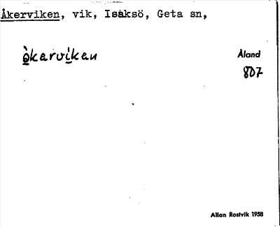 Bild på arkivkortet för arkivposten Åkerviken