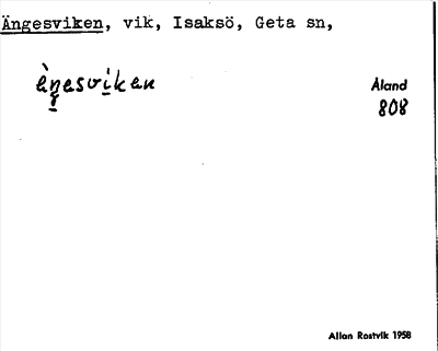 Bild på arkivkortet för arkivposten Ängesviken