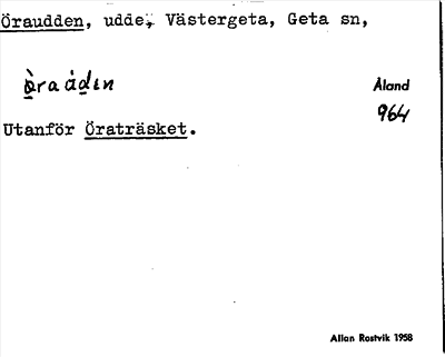 Bild på arkivkortet för arkivposten Öraudden