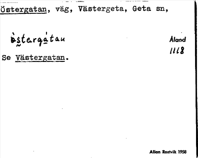 Bild på arkivkortet för arkivposten Östergatan