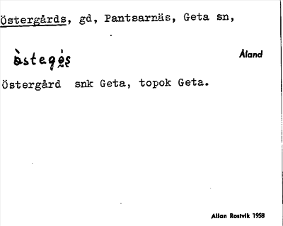 Bild på arkivkortet för arkivposten Östergårds