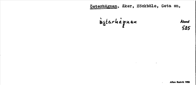 Bild på arkivkortet för arkivposten Österhägnan