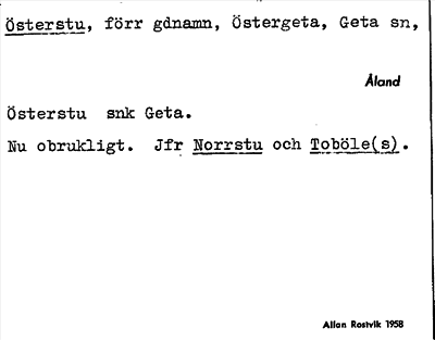 Bild på arkivkortet för arkivposten Österstu