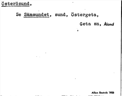 Bild på arkivkortet för arkivposten Österösund, se Sämsundet