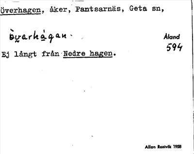 Bild på arkivkortet för arkivposten Överhagen