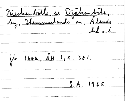 Bild på arkivkortet för arkivposten Dieckenbölle, se Djäkenböle