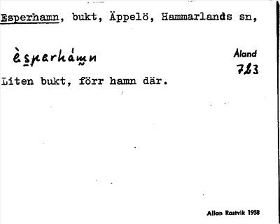 Bild på arkivkortet för arkivposten Esperhamn