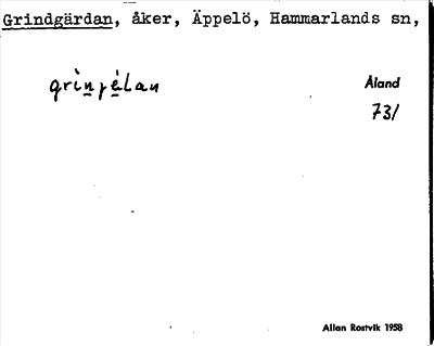 Bild på arkivkortet för arkivposten Grindgärdan