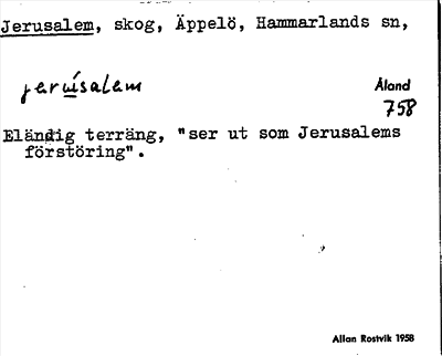 Bild på arkivkortet för arkivposten Jerusalem