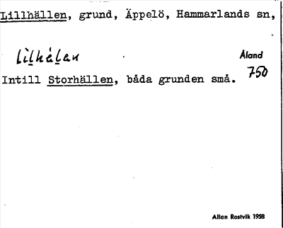Bild på arkivkortet för arkivposten Lillhällen